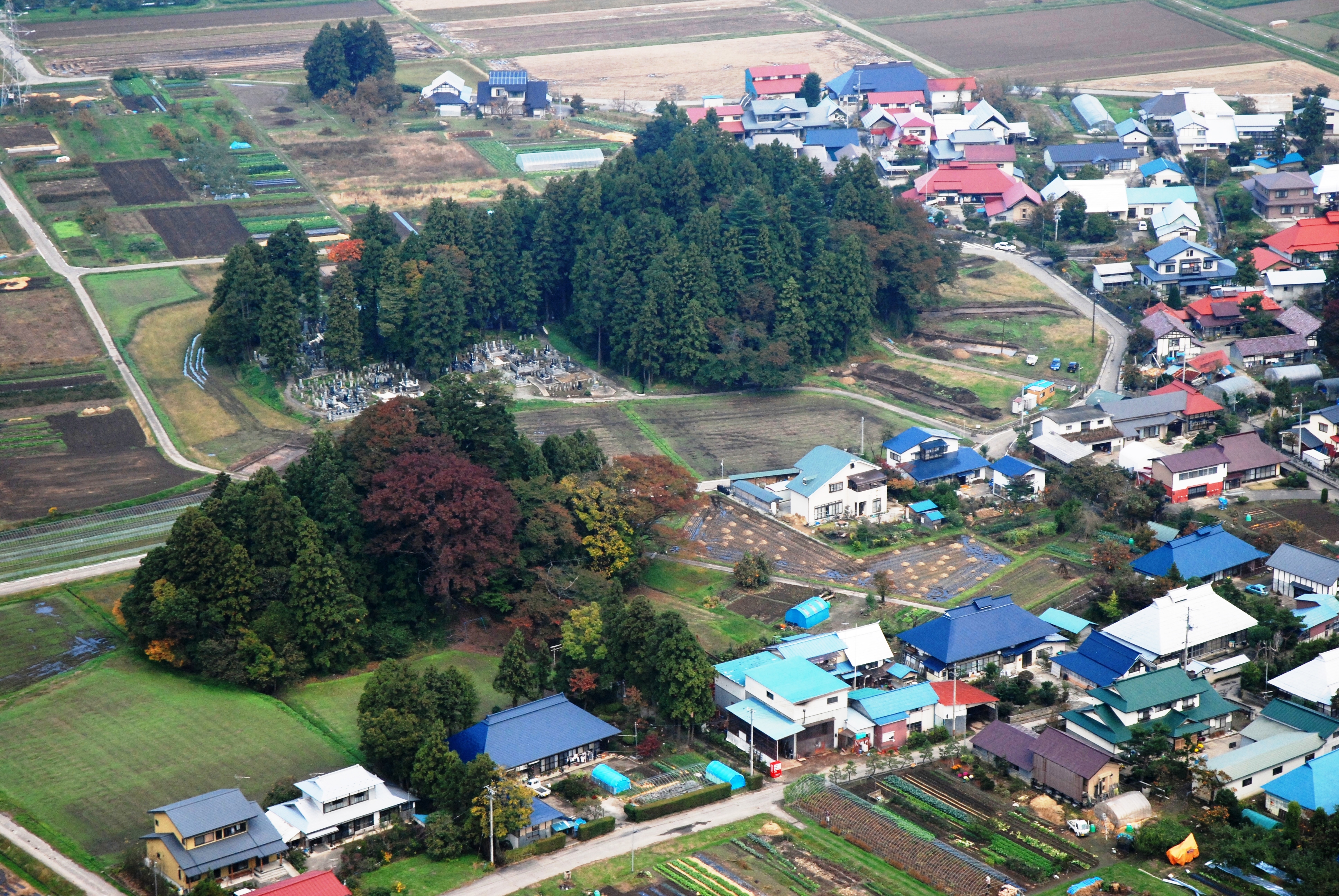 国指定史跡　亀ヶ森・鎮守森古墳の写真