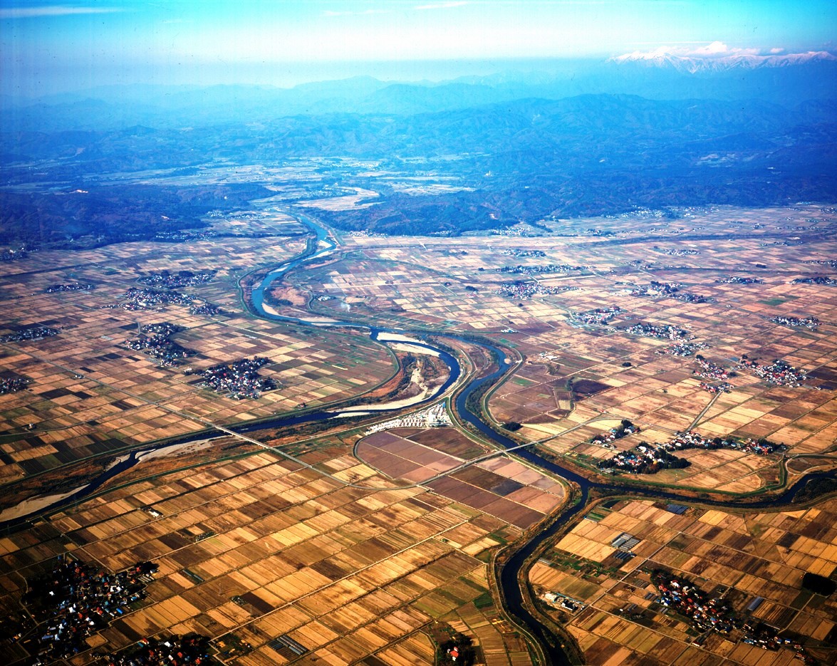 会津坂下町の空撮イメージ写真